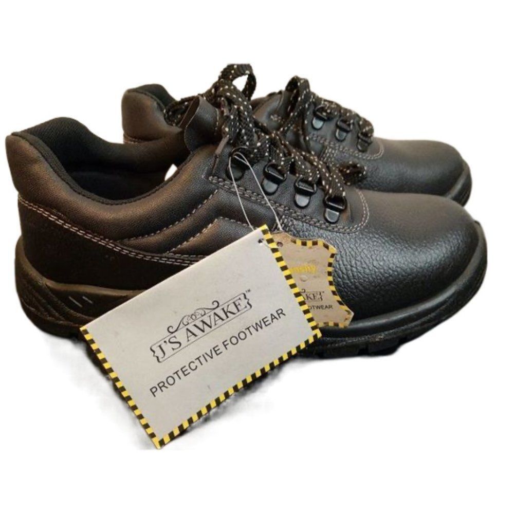 J'S Awake Protective Footwear Steel Toe Steel Plate Black Shoe